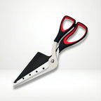 Ciseaux à pizza multifonctions en acier inoxydable avec lame détachable et poignée ergonomique noir et rouge