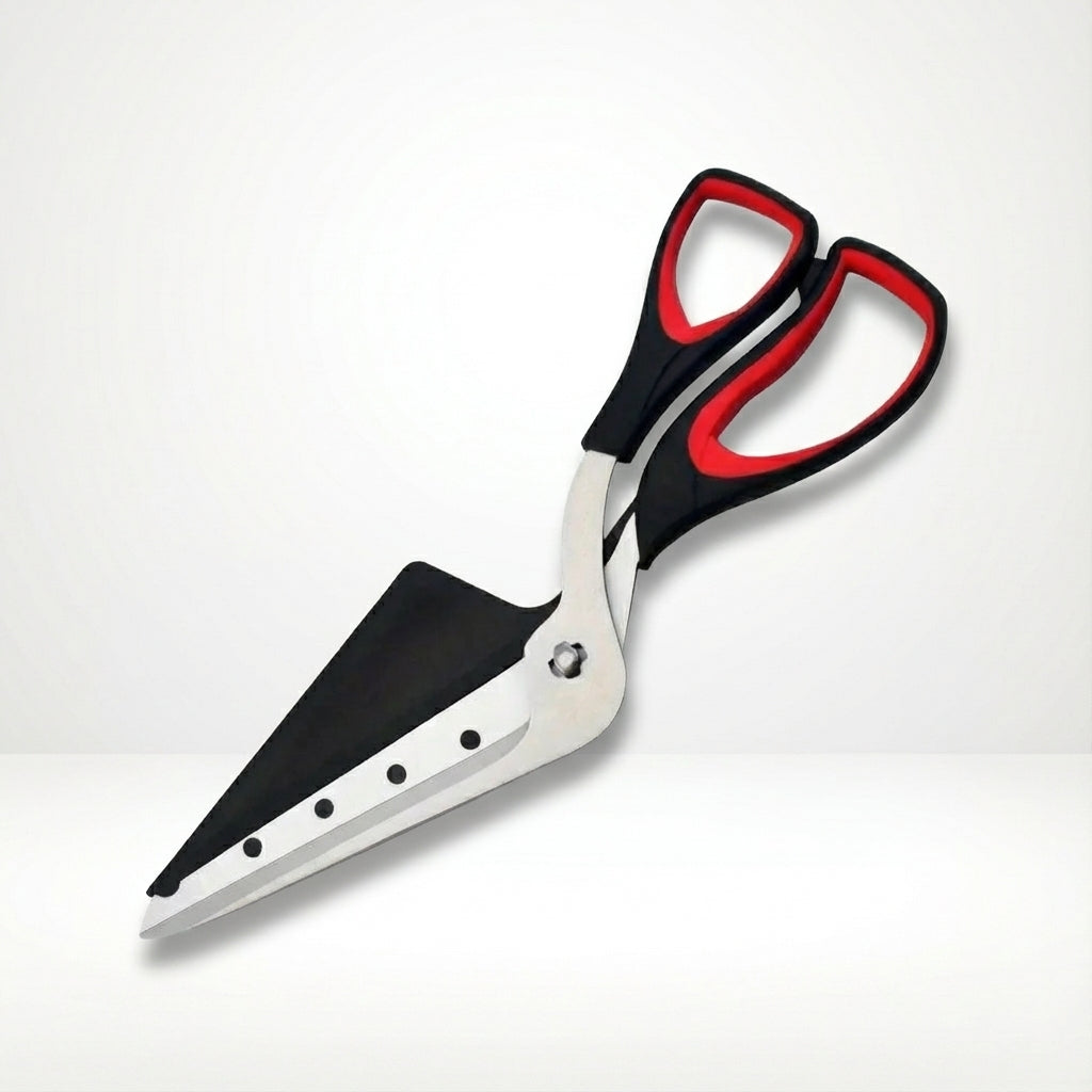 Ciseaux à pizza multifonctions en acier inoxydable avec lame détachable et poignée ergonomique noir et rouge