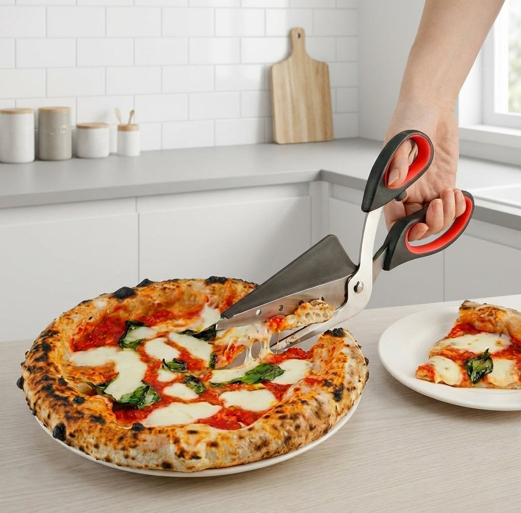 Ciseaux à pizza multifonctions en acier inoxydable avec lame détachable et poignée ergonomique