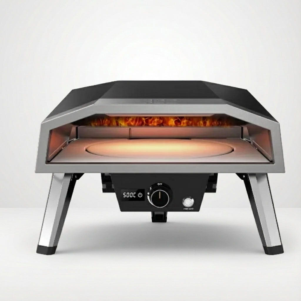 Four à pizza gaz rotatif 16 pouces avec pierre en cordiérite – four extérieur portable haute température