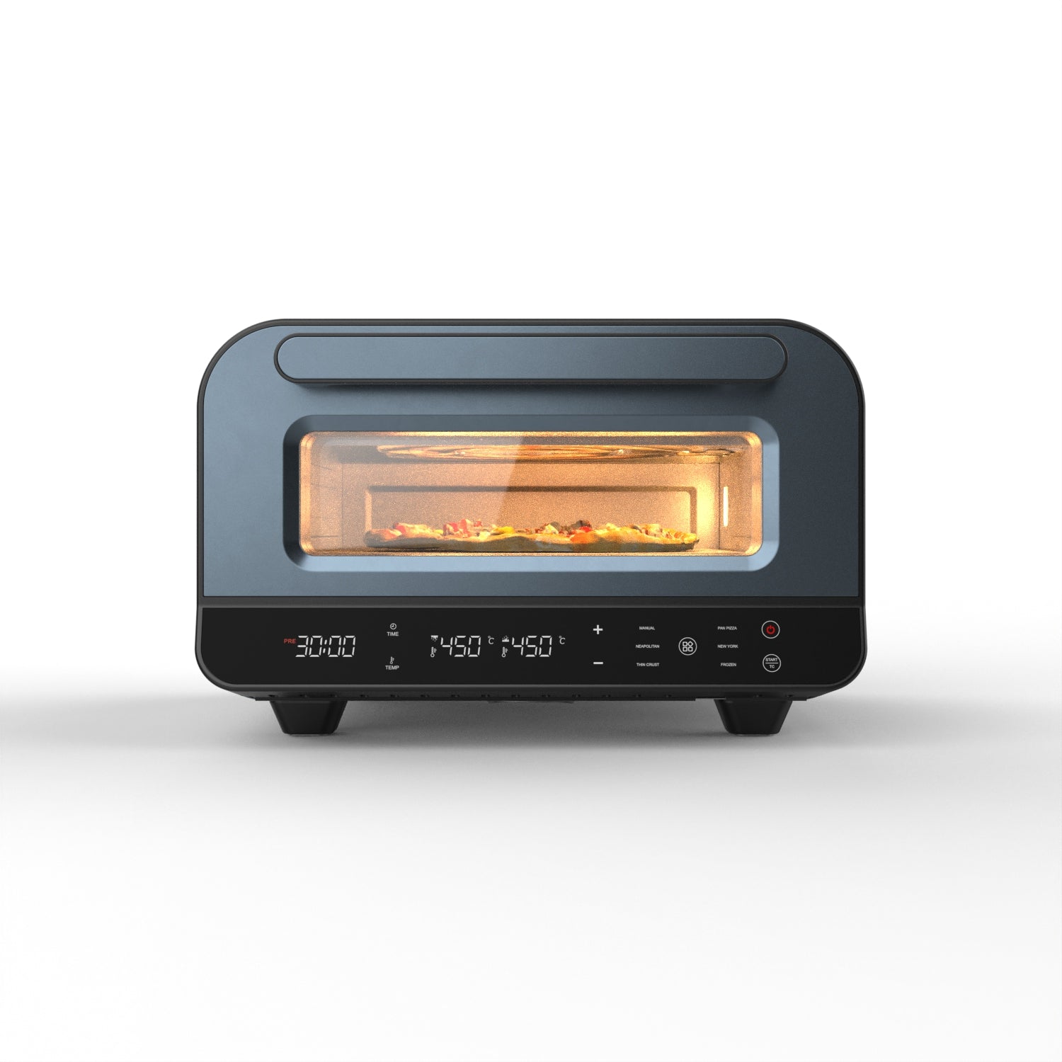 Four à Pizza Électrique OVENI Gris – 450°C – Cuisson 2-3 min – 28 cm