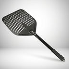 Pelle à pizza en acier inoxydable avec manche en inox noire, accessoire pour four à pizza maison 