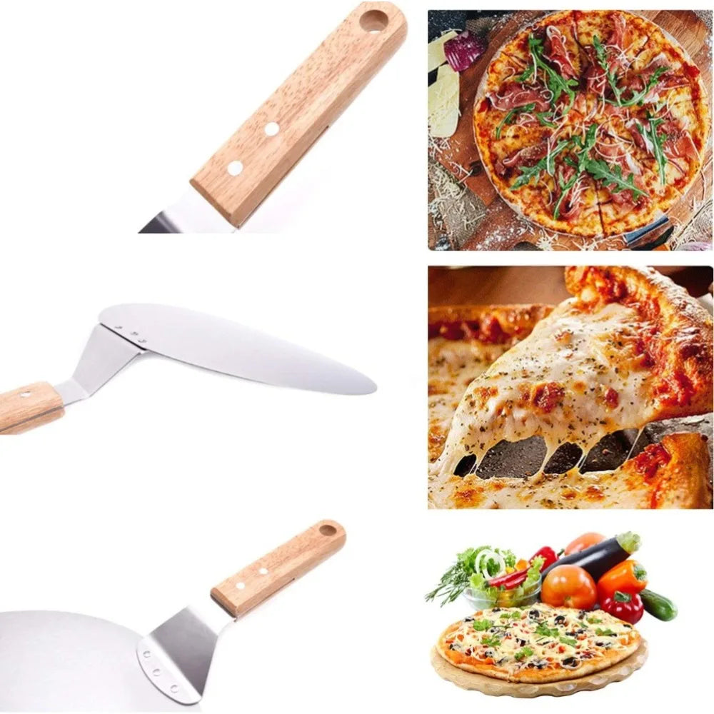 Pelle pour Pizza en Acier Inoxydable avec Manche en Bois