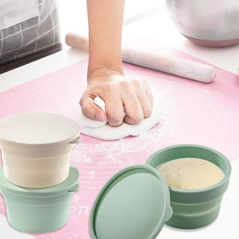 Boîte de Fermentation Pizza en Silicone Pliable avec Couvercle