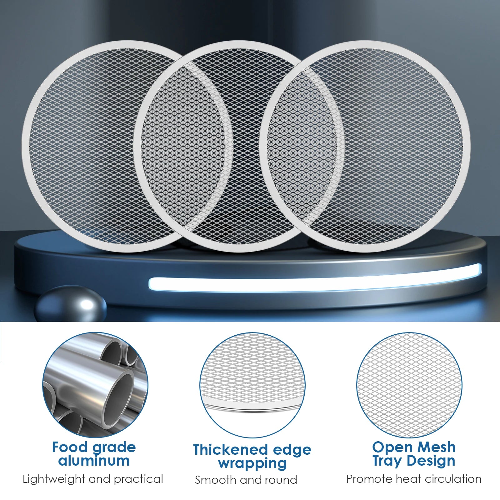 Grille à Pizza 30cm Antiadhésive - Lot de 6pcs