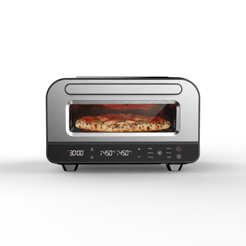 Four à Pizza Électrique, 400/450°C, 28 cm - Gris