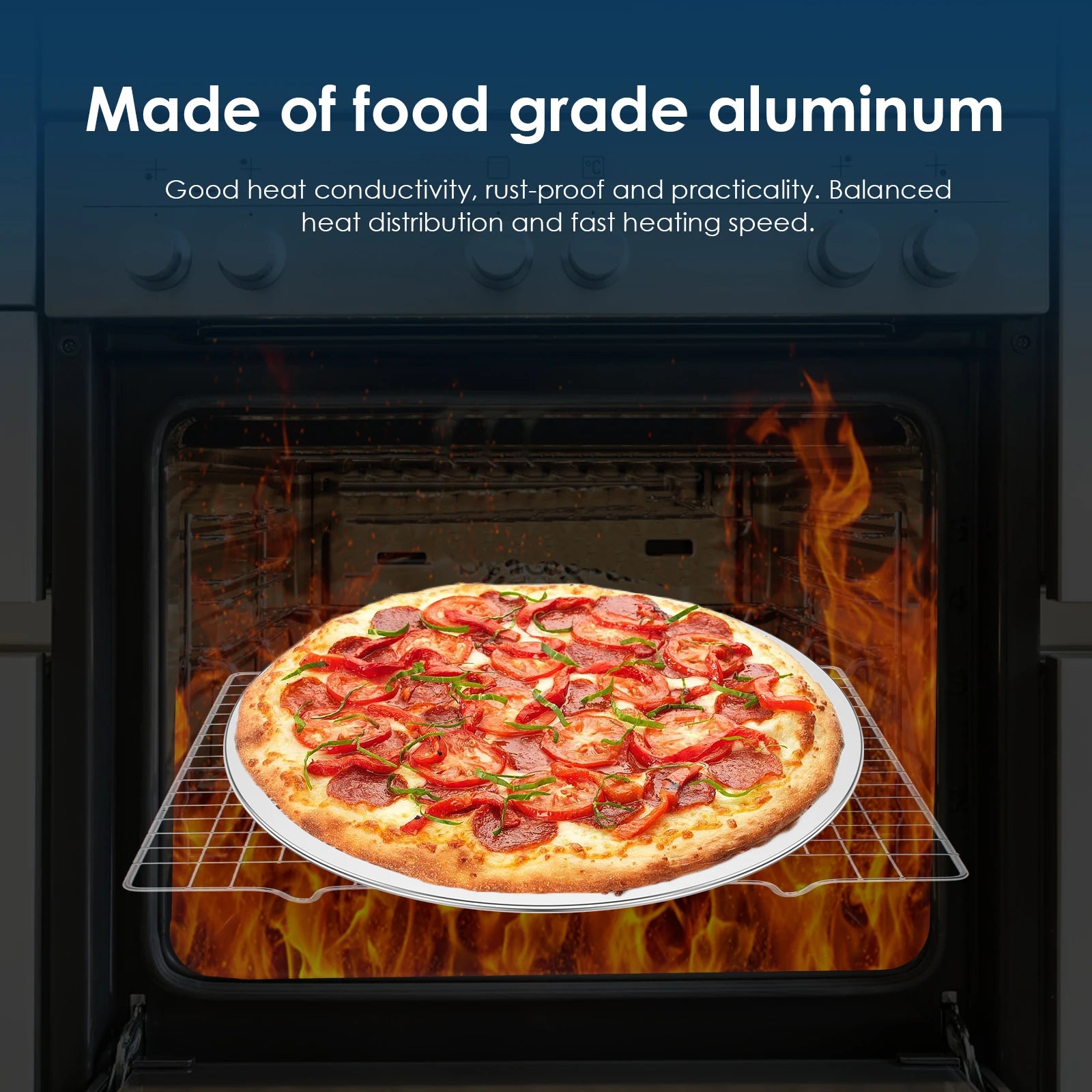 Grille à Pizza 30cm Antiadhésive - Lot de 6pcs