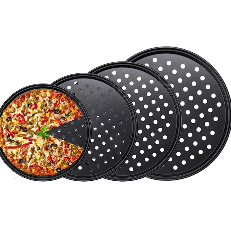 Plaque à Pizza Perforée Antiadhésive en Acier Carbone – Accessoire Four à Pizza pour Pâte Ultra Croustillant