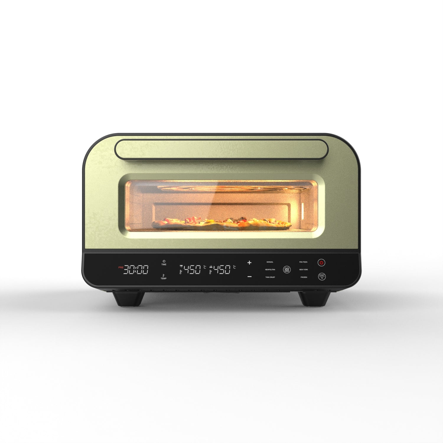 Four à Pizza Électrique OVENI Gris – 450°C – Cuisson 2-3 min – 28 cm