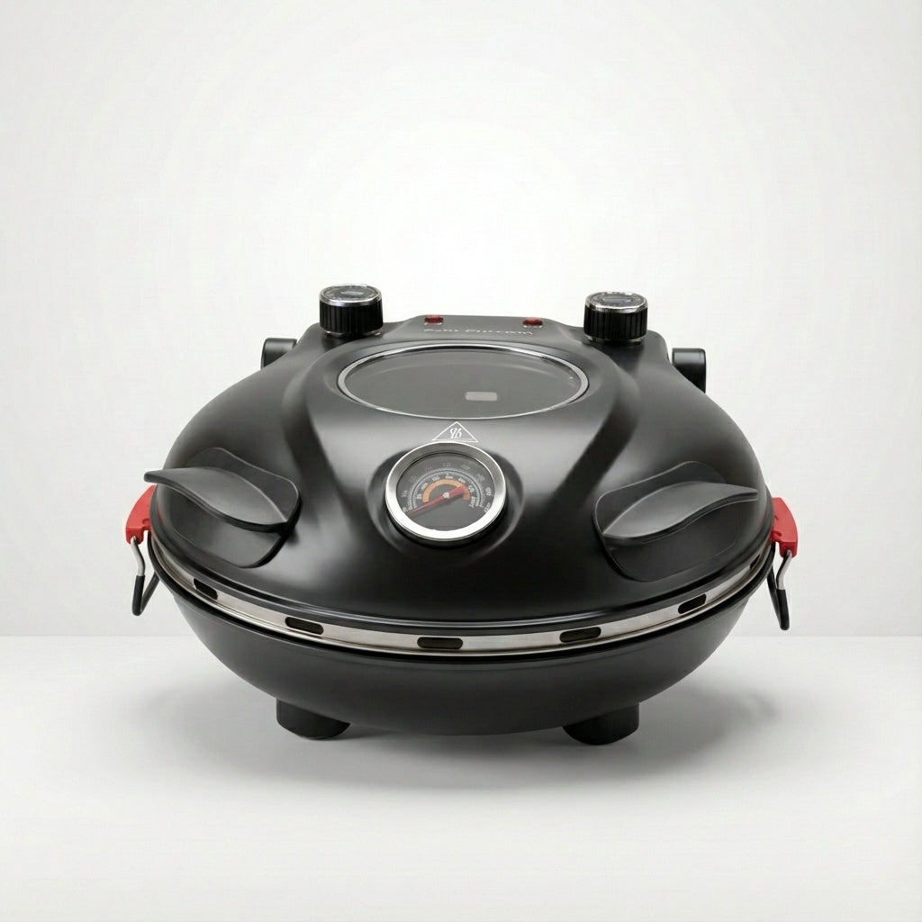 Four à pizza rond électrique 12 pouces portable avec double résistance et pierre céramique pour cuisson pizza maison croustillante