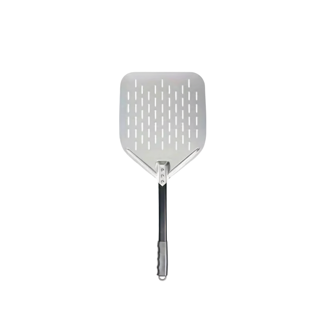 Pelle à pizza perforée Noire 30 cm – Aluminium antiadhésif avec manche pliable