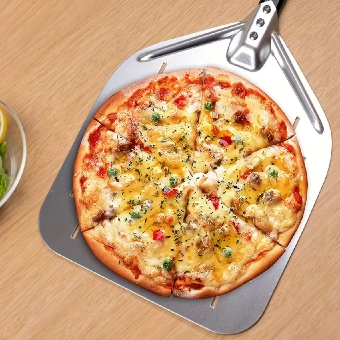 Pelle à pizza perforée Aluminium 30 cm – Aluminium antiadhésif avec manche pliable