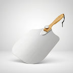 Pelle à pizza en acier inoxydable avec manche en bois, accessoire pour four à pizza maison – taille 12 pouces, forme rectangle